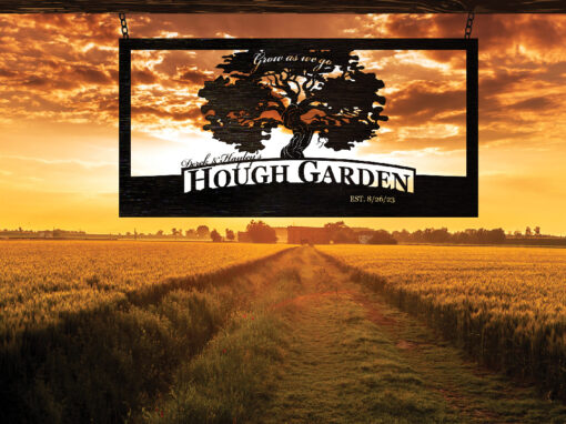 Hough Garden Metal Sign Design